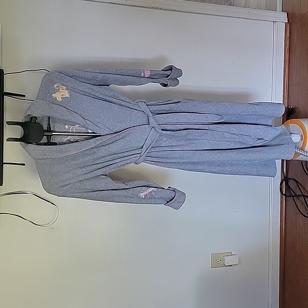 Vintage Women's Delicates Fleece Robe, Color Gray, Size M